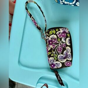 Vera Bradley Double ID Wristlet in the retired Plum Petals pattern